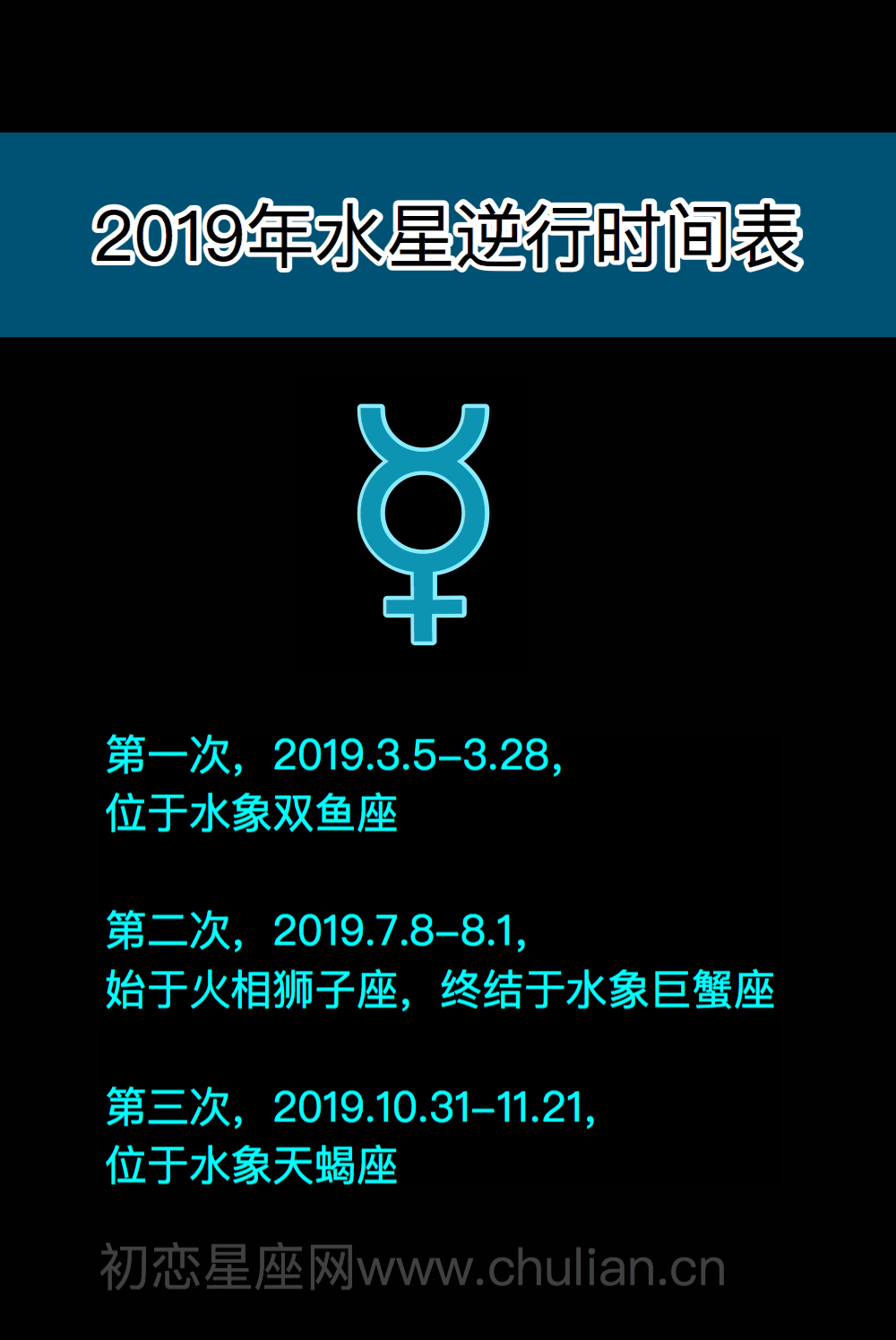 2019年水星逆行时间表